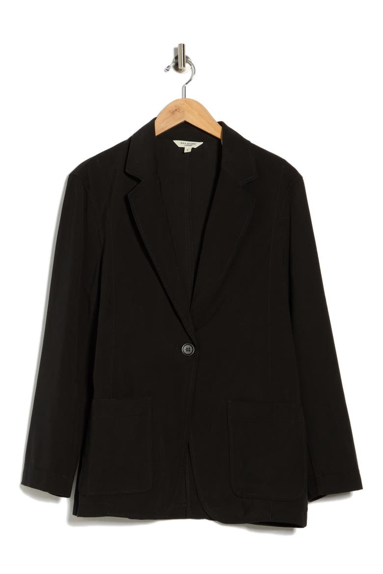 Single Button Blazer, Alternate, color, BLACK