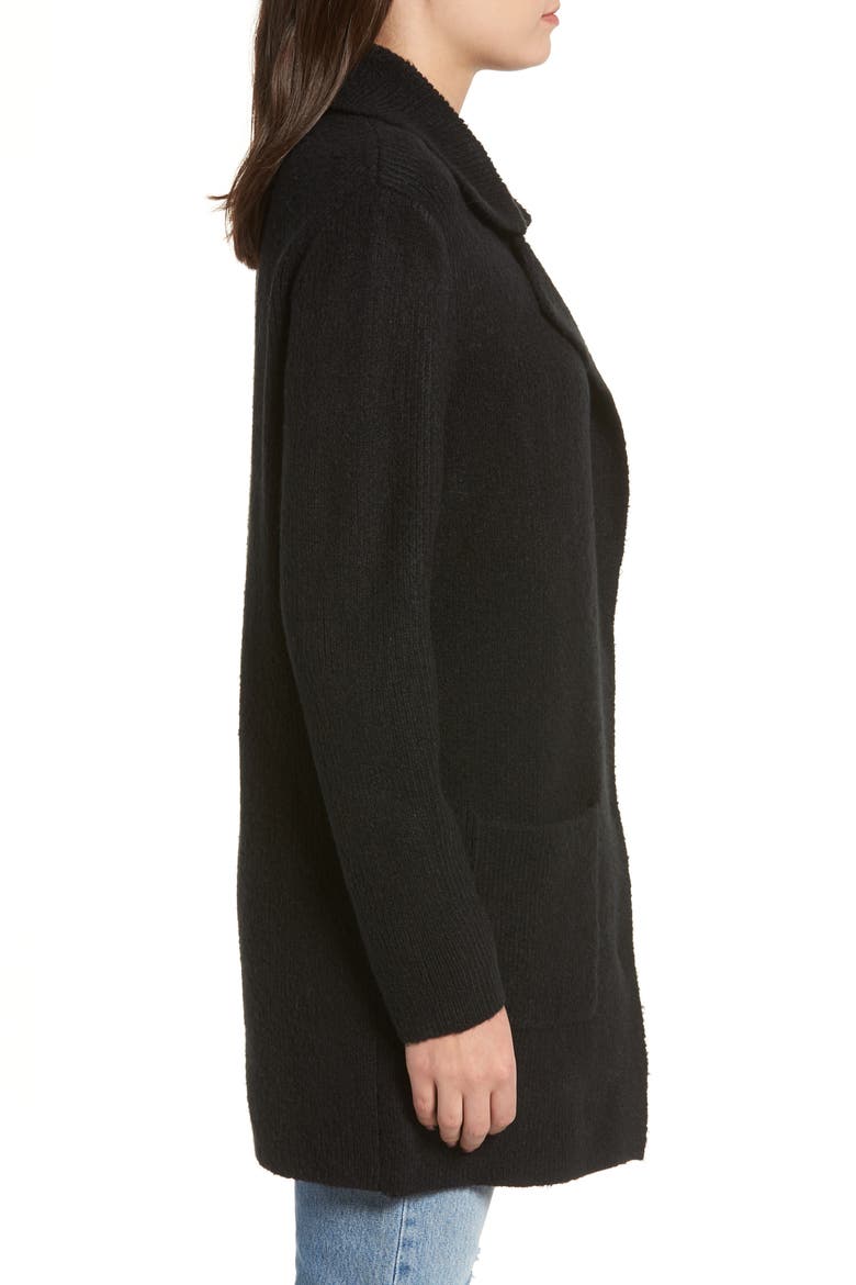 Knit Sweater Coat, Alternate, color, BLACK
