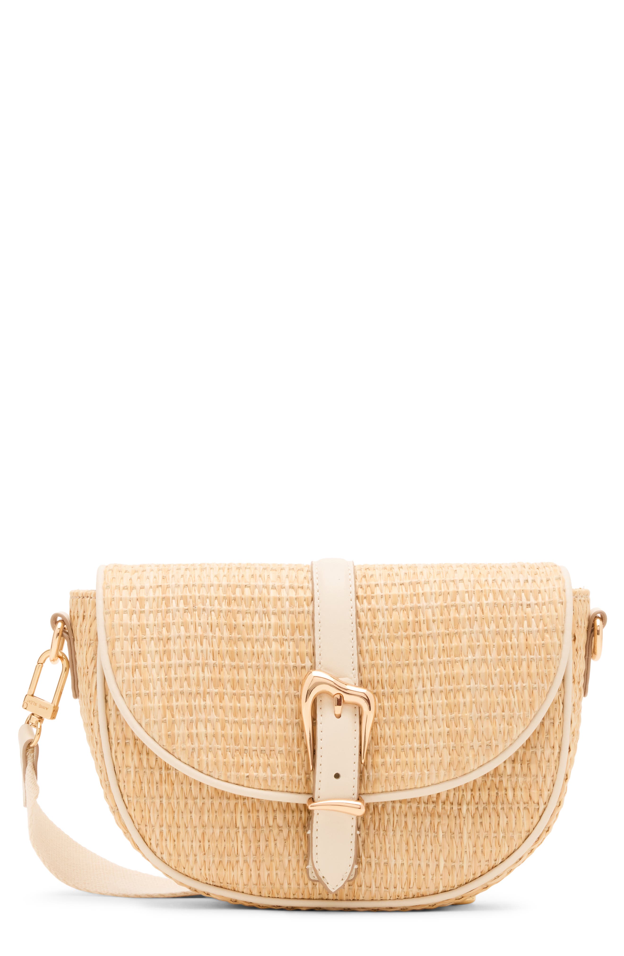 Anne Klein Woven Saddle Crossbody Bag, Main, color, 