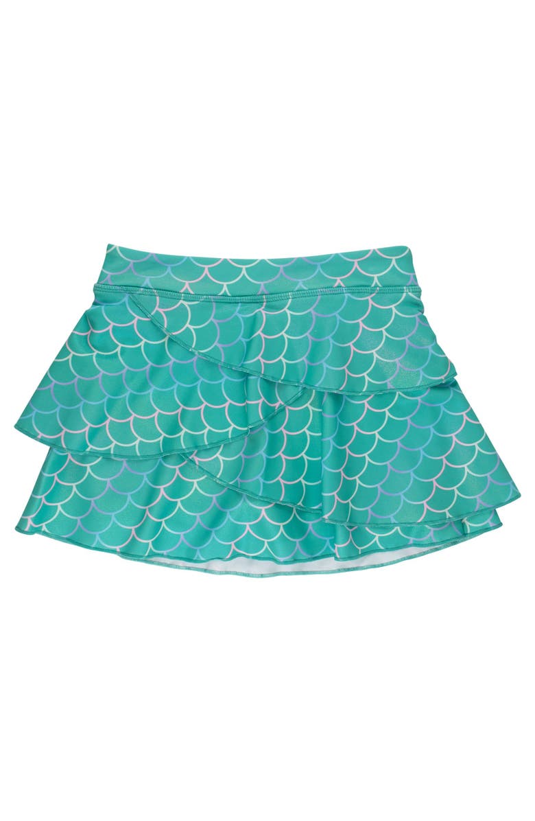RuffleButts Active Princess Tiered Skort, Alternate, color, Marine Green Scales