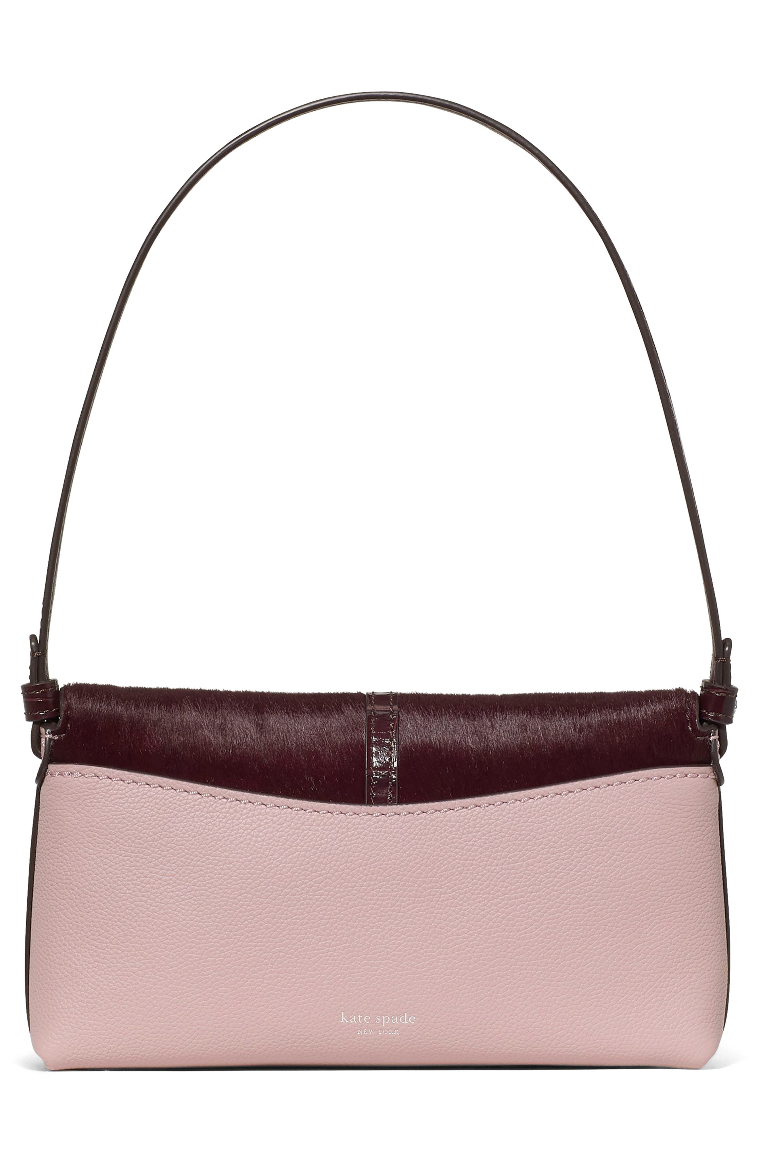 Loop Calf Hair Mixed Material Shoulder Bag, Alternate, color, BLACKBERRY JAM MULTI