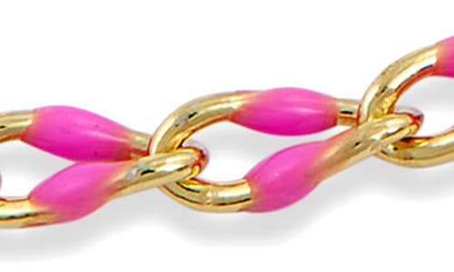 Savvy Cie Jewels Enamel Dot Chain Anklet In Gold/pink