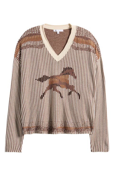 Horse V-Neck Sweater