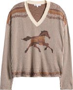 DR2 by Daniel Rainn Horse V-Neck Sweater