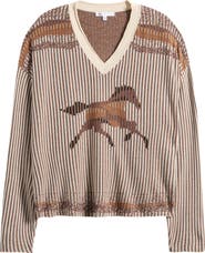 DR2 by Daniel Rainn Horse V-Neck Sweater
