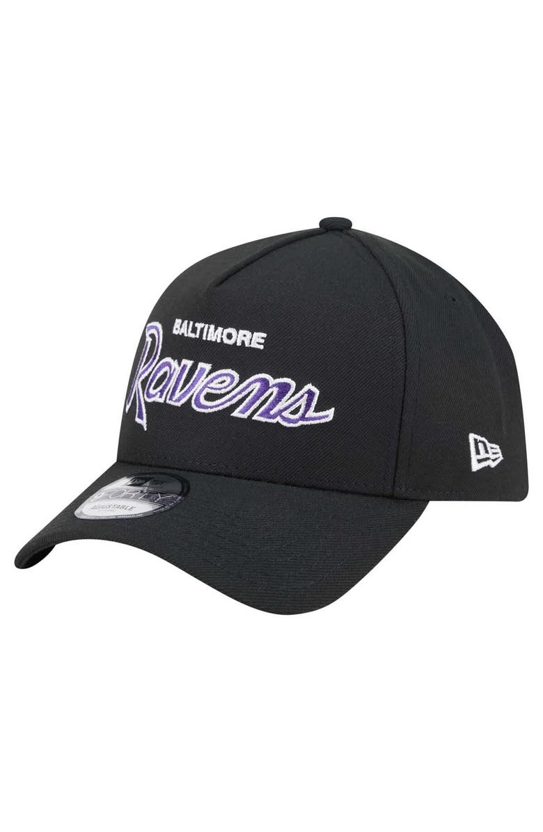 New Era Men's New Era Black Baltimore Ravens Smith 9FORTY Adjustable hat, Alternate, color, Black