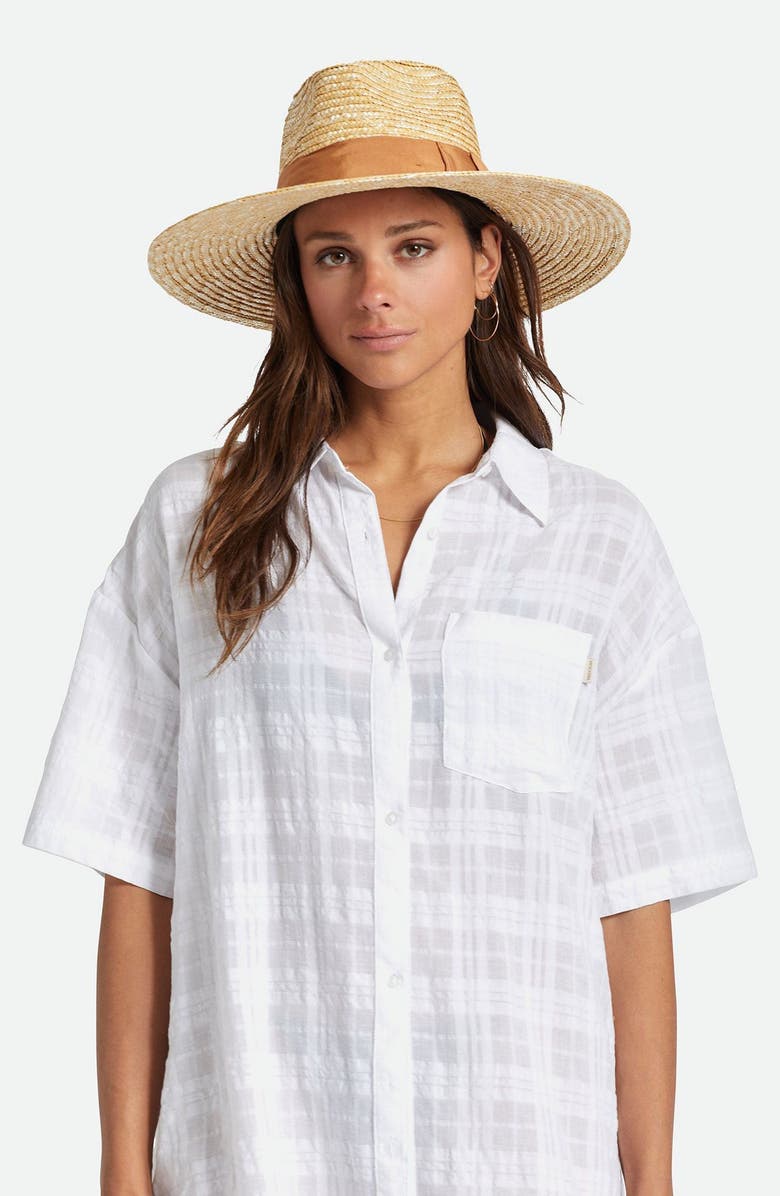 Brixton Joanna Straw Hat, Alternate, color, Honey/Lion