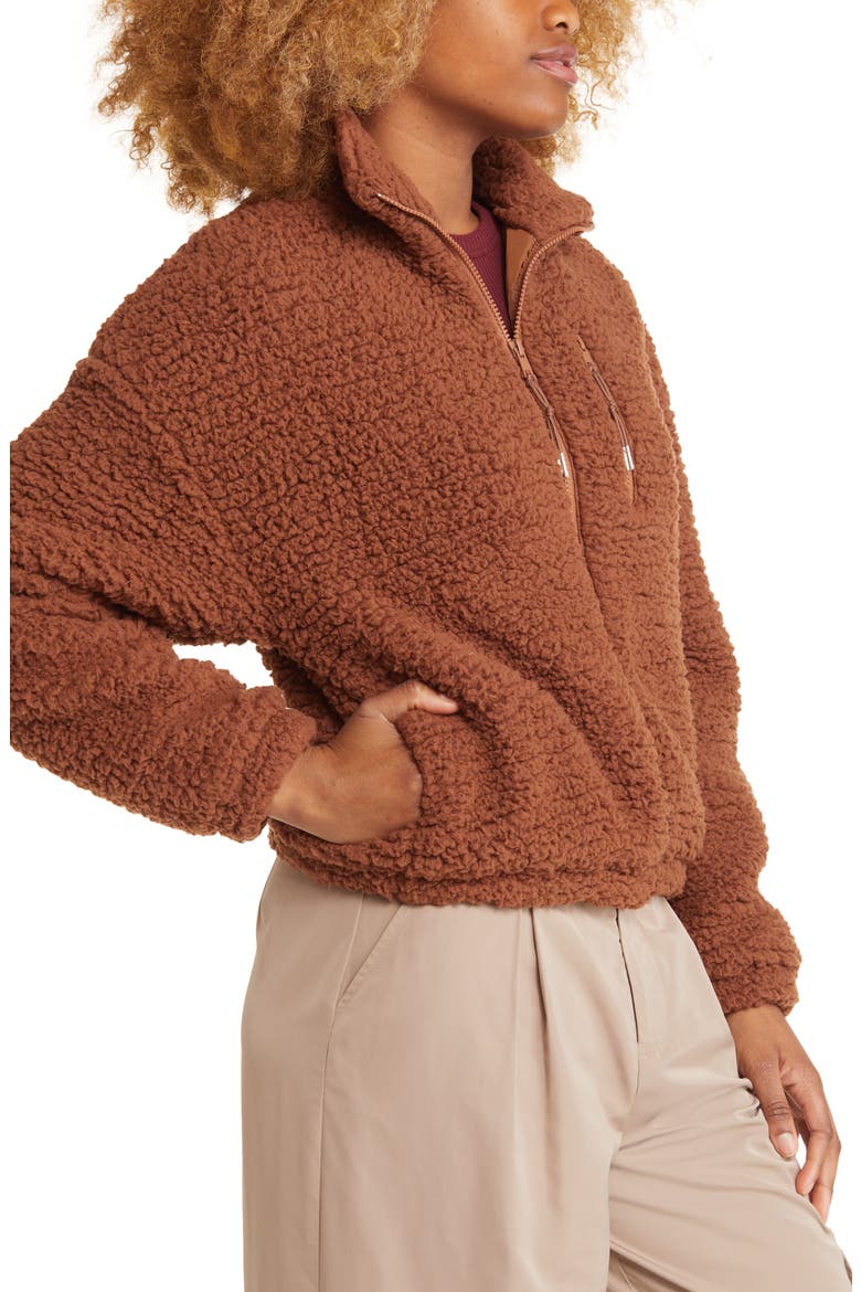 High Pile Fleece Zip-Up Jacket, Alternate, color, BROWN KONA