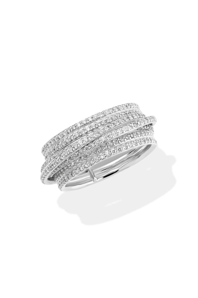 Pavé Diamond Kinetic Ring, Main, color, WHITE GOLD