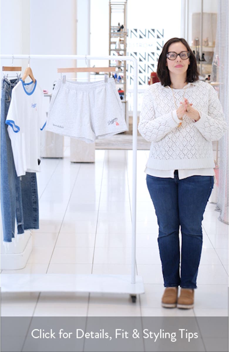 Dodgers Serif Disco Graphic Sweat Shorts, sales video thumbnail