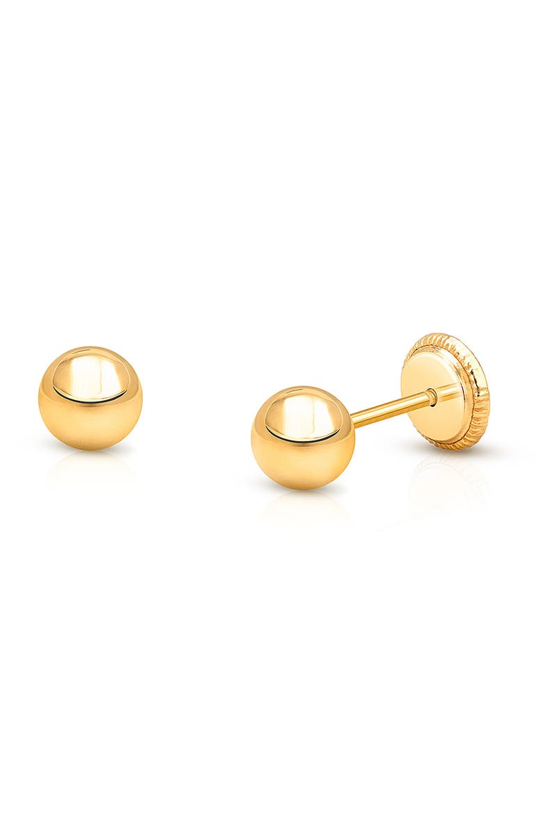 14K Gold 4mm Classic Round Studs Screw Back Earrings, Main, color, 14K Yellow Gold