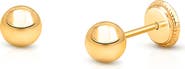 Tiny Blessings 14K Gold 4mm Classic Round Studs Screw Back Earrings