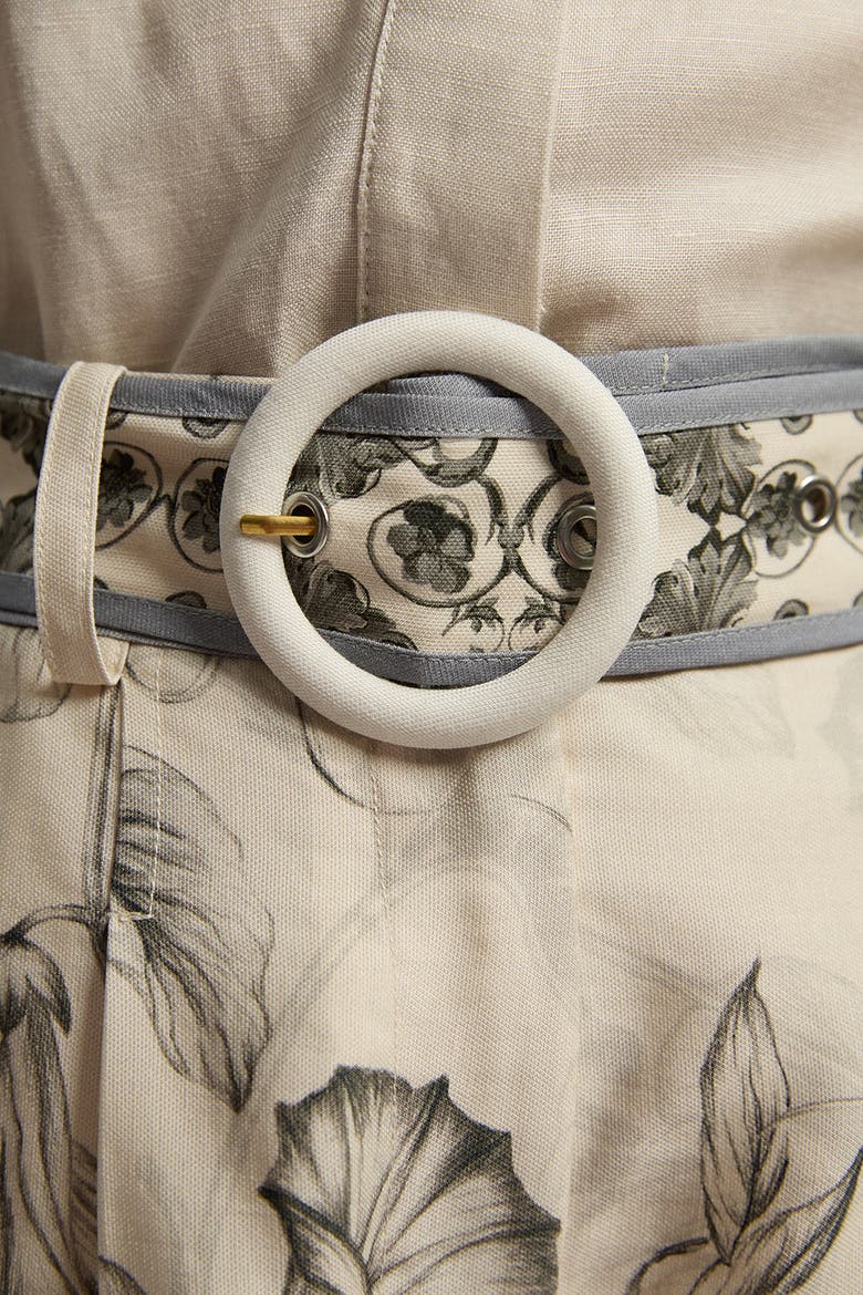 Placed Print Belted Short, Alternate, color, Mono