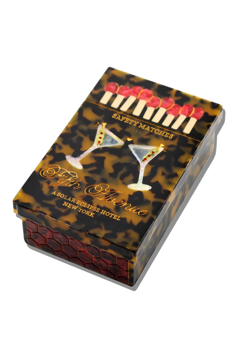 Fifth Avenue Hand-Painted Matchbox Holder, Alternate, color, TORTOISE