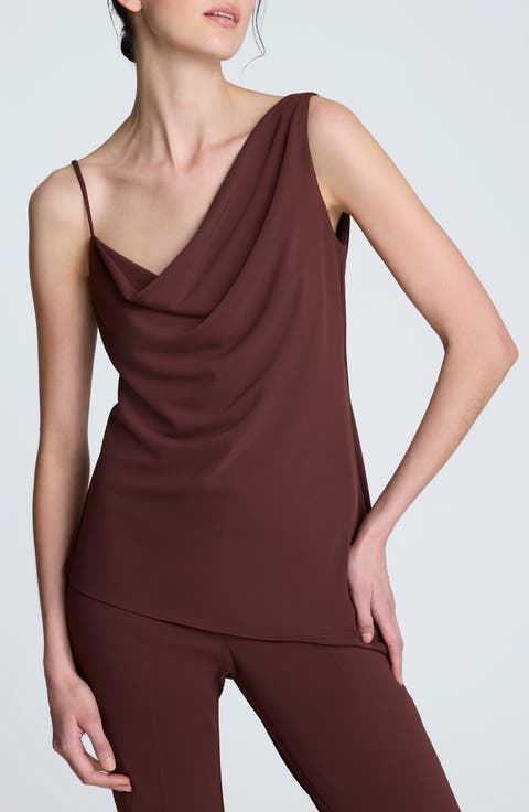 Asymmetric Drape Sleeveless Top