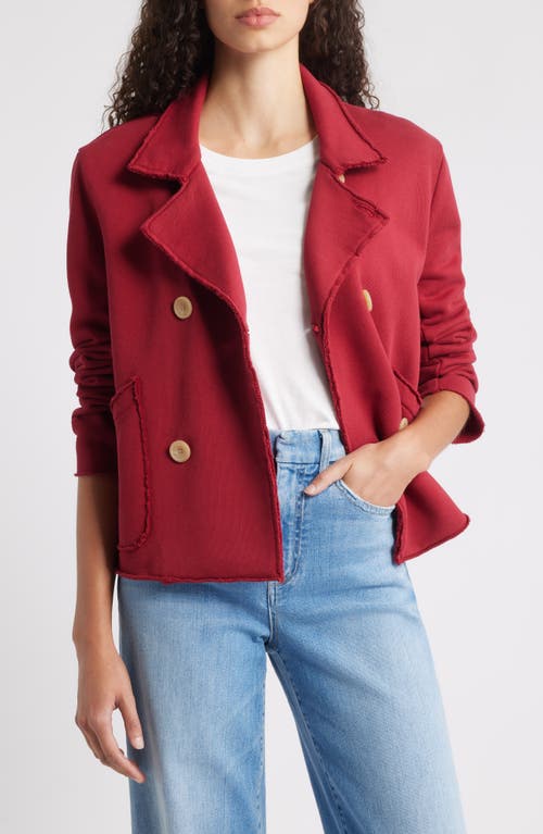 Frank & Eileen Mini Belfast Crop Knit Peacoat In Red