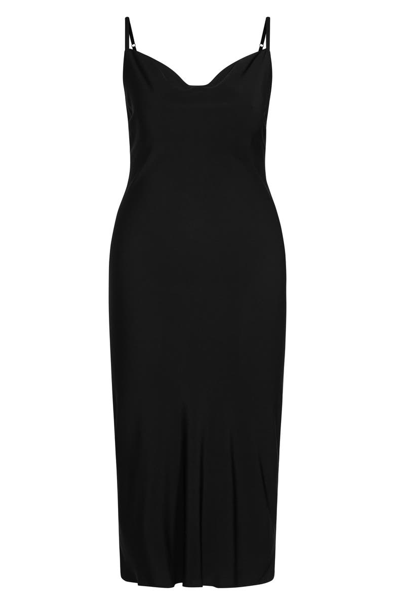 City Chic Chic City Shimmer Cowl Neck Slipdress, Alternate, color,