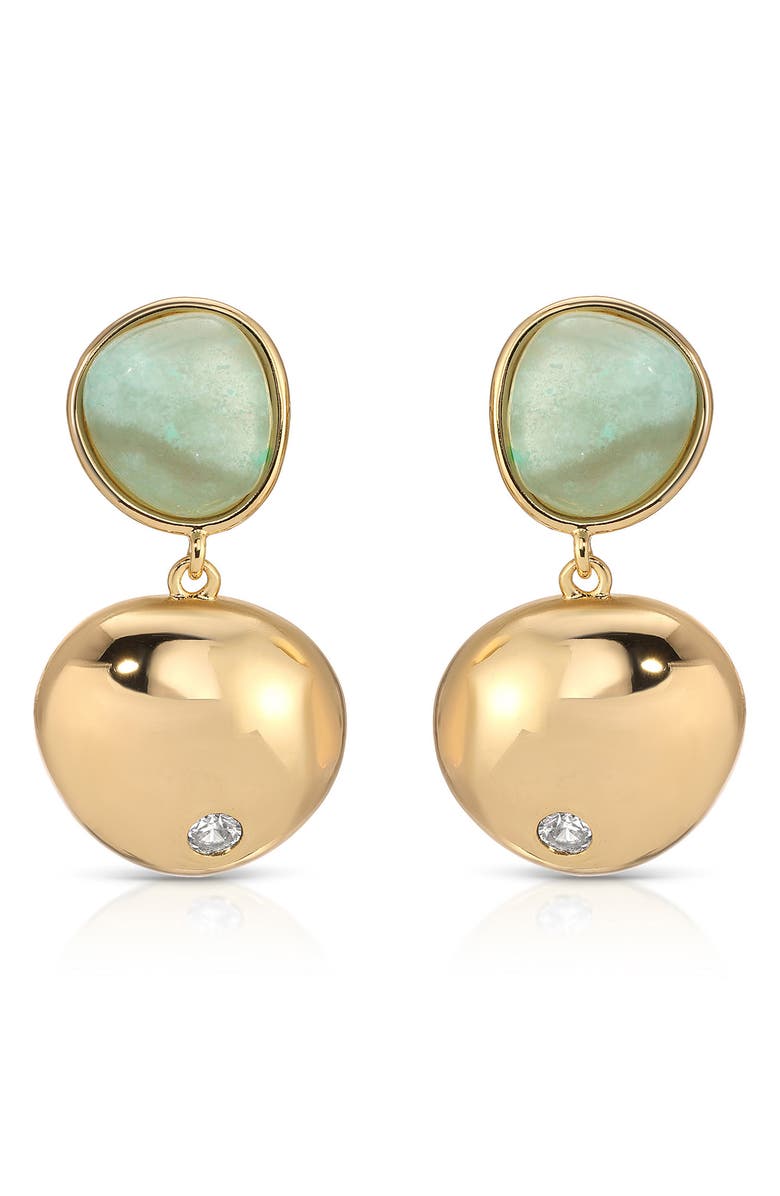 Ettika Stardust Sphere Drop Earrings, Main, color, Amazonite And Gold
