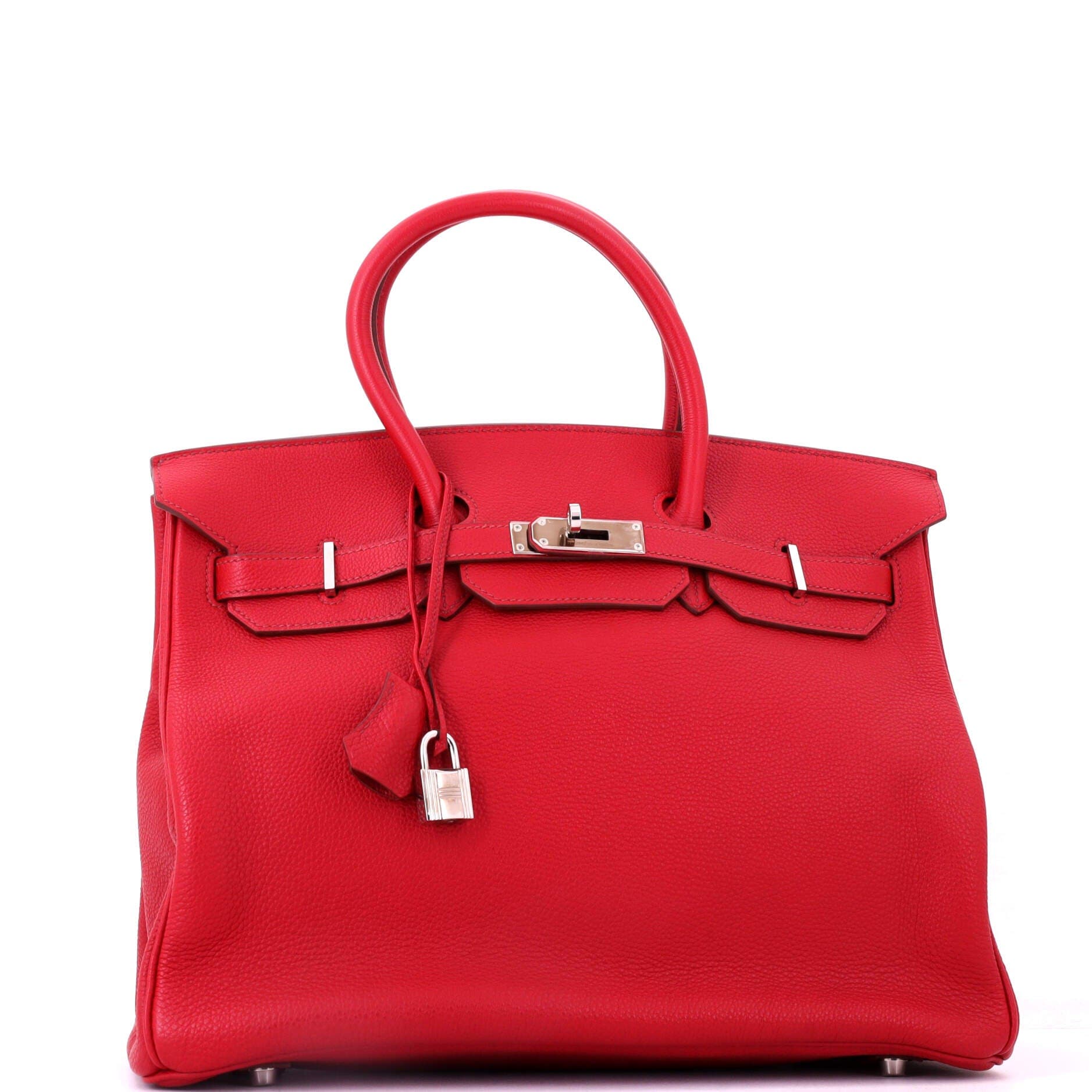 Birkin Handbag Red Vache Trekking with Palladium Hardware 35, Alternate, color, Red