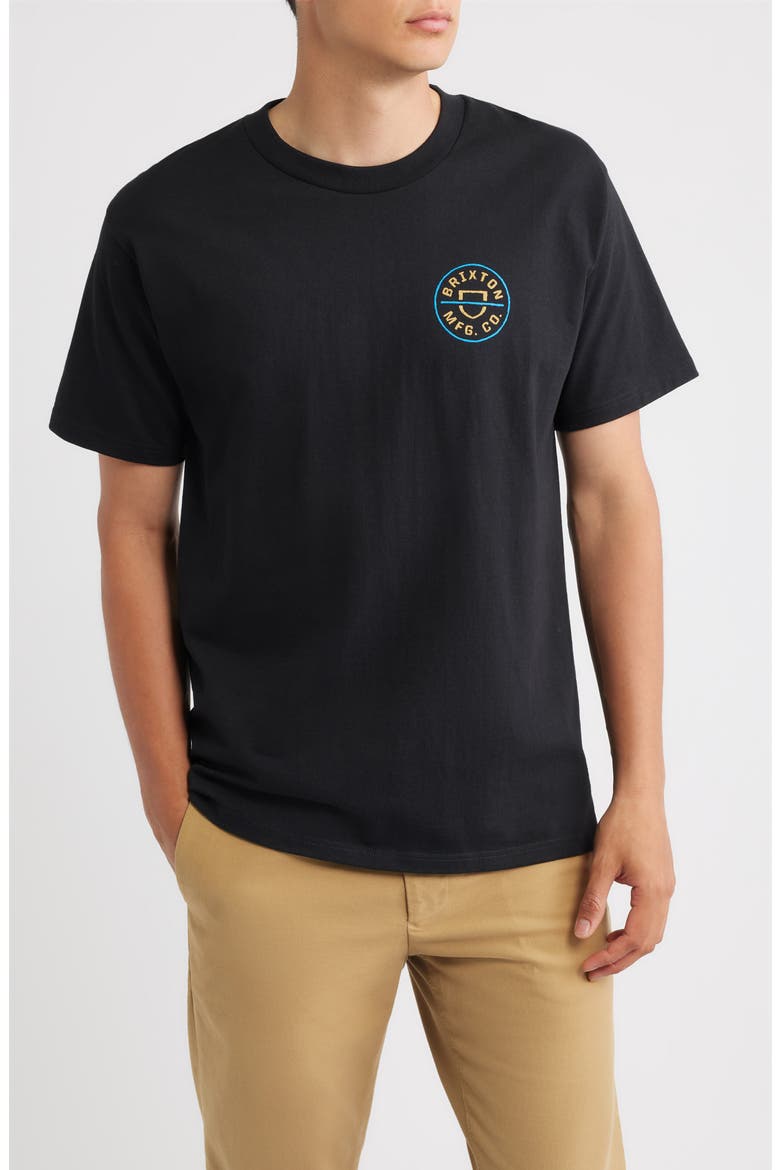 Crest Cotton Graphic T-Shirt, Main, color, BLACK/ COPPER/ MEDIUM BLUE