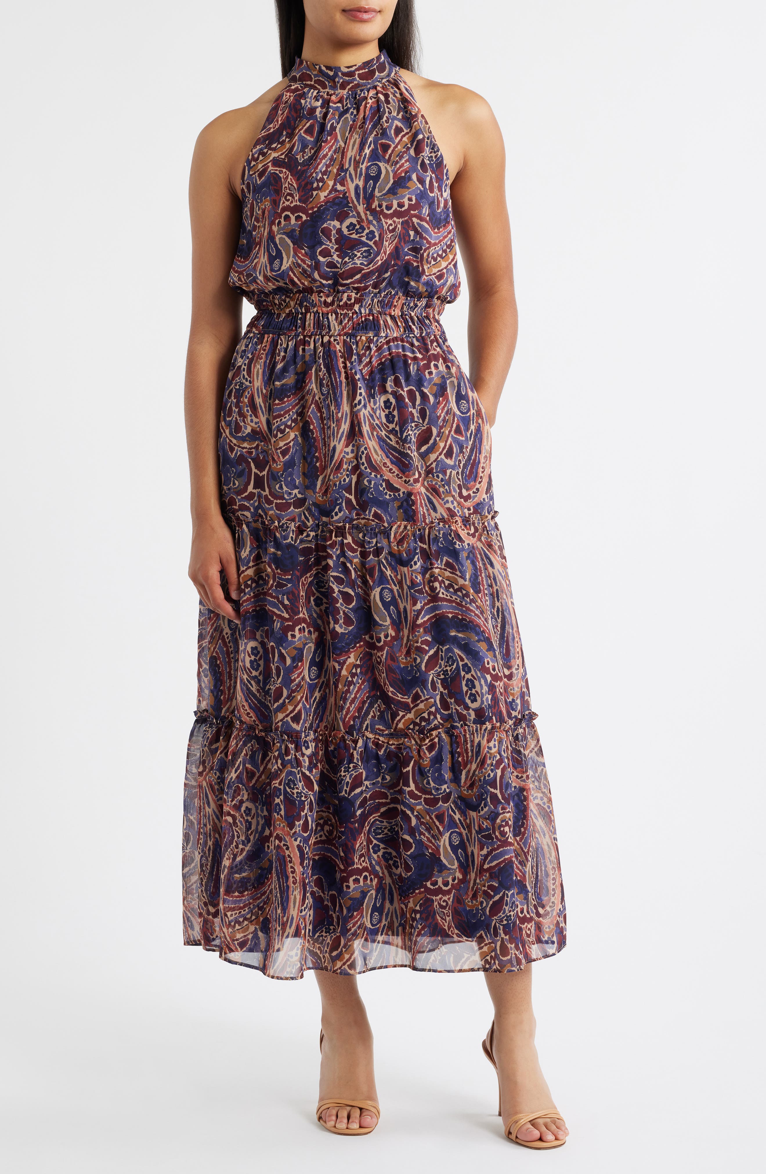 Julia Jordan Paisley Sleeveless Dress