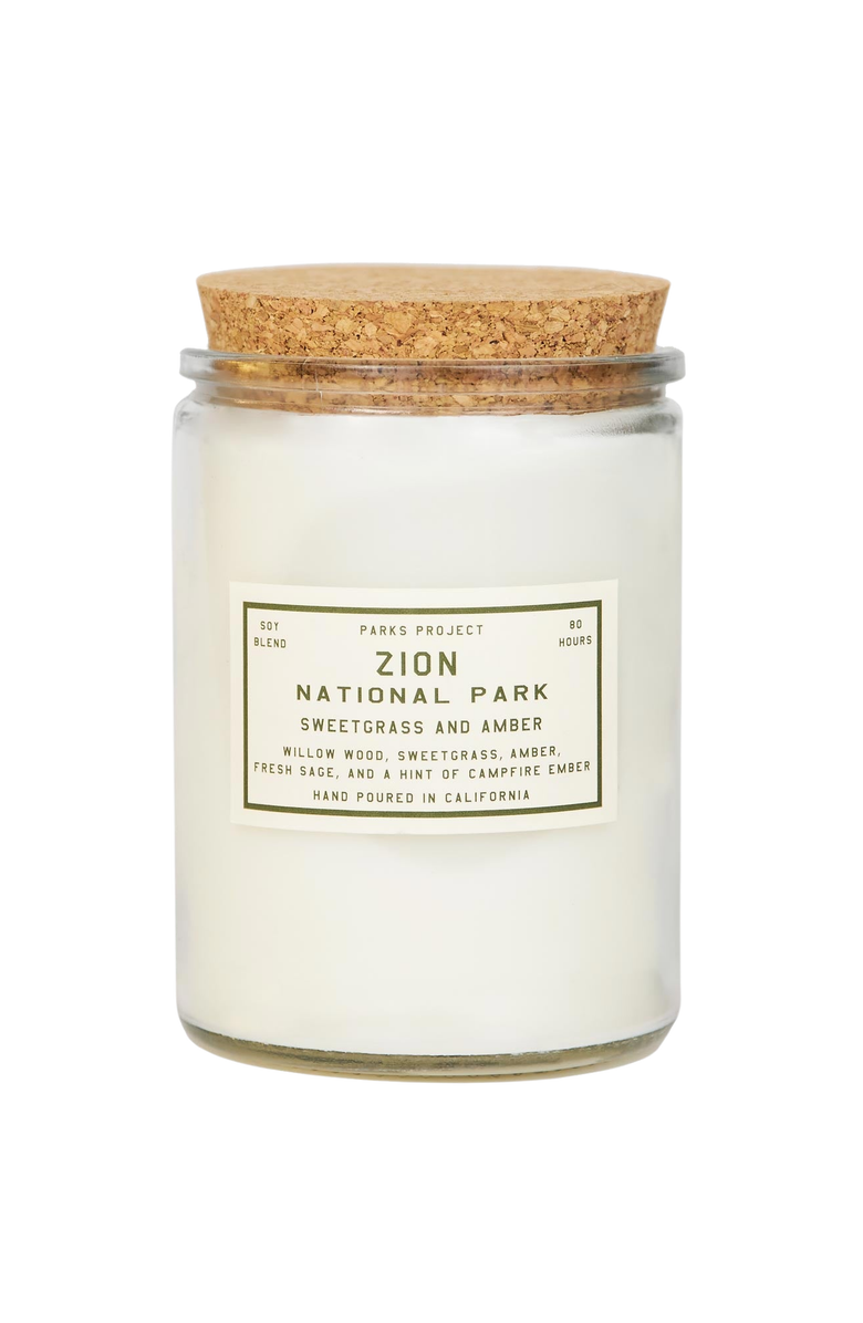 Parks Project Zion Sweetgrass and Amber Candle, Main, color, White