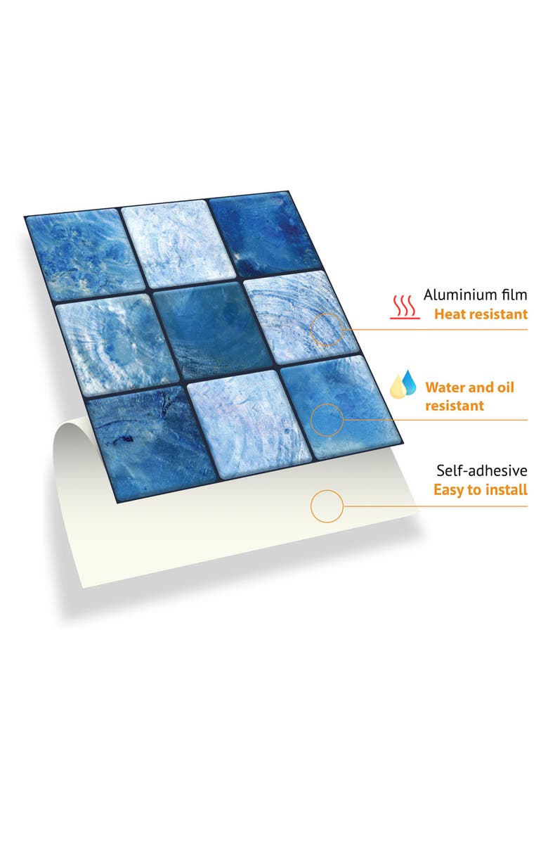 WALPLUS Pearl Blue Tile Wall Decal, Alternate, color, 