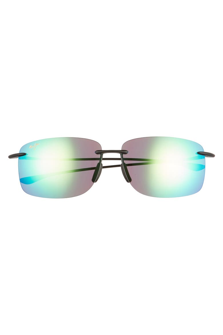 Hema 62mm Polarized Rectangular Sunglasses, Alternate, color, MATTE BLACK