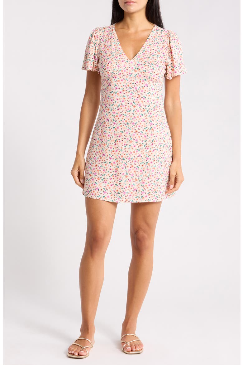 Such a Flirt Short Sleeve Minidress, Main, color, WHITE CAP