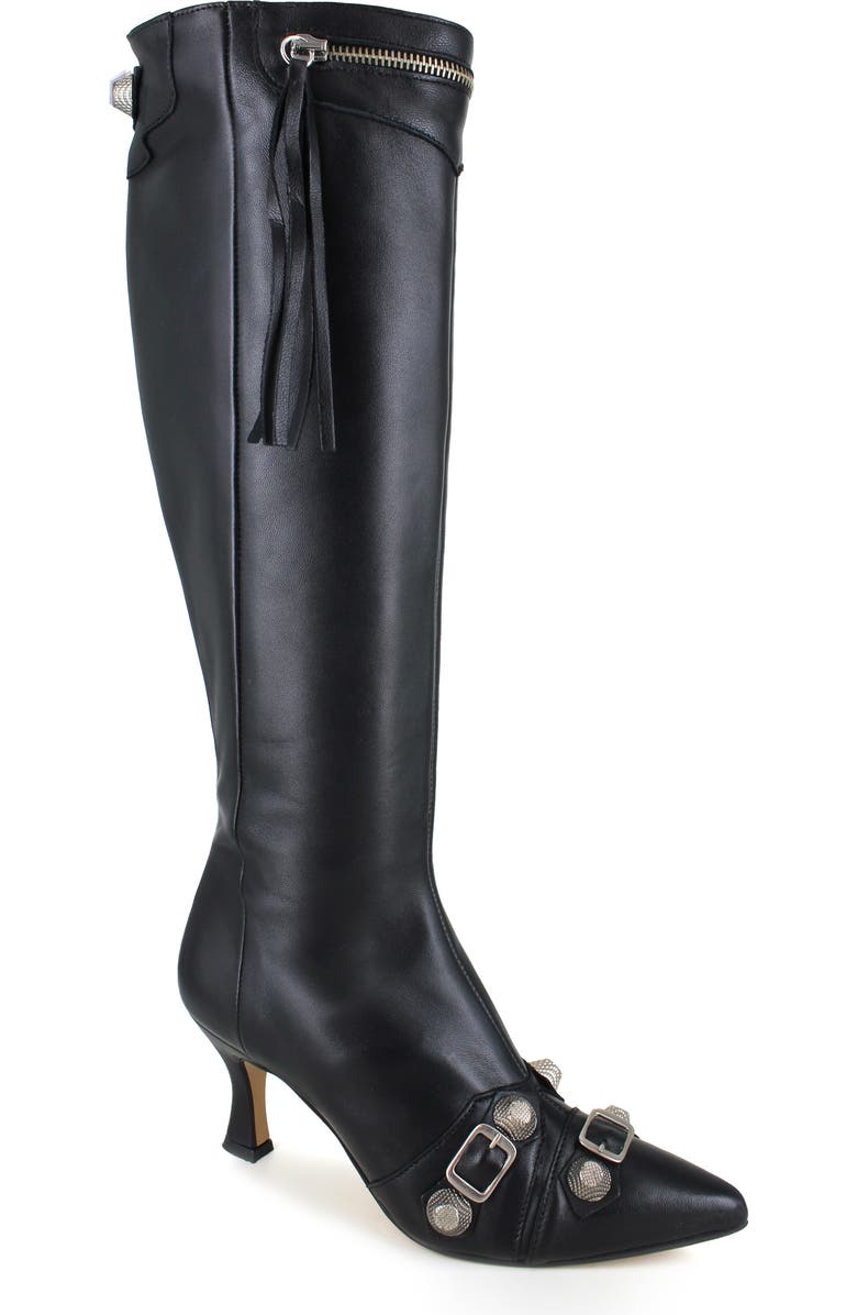 ZIGI Ivara Knee High Boot, Main, color, Black Leather