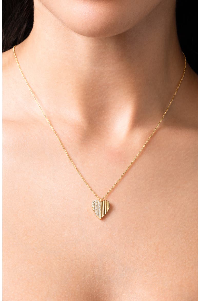 BL Icon Diamond Heart Pendant Necklace, Alternate, color, YELLOW