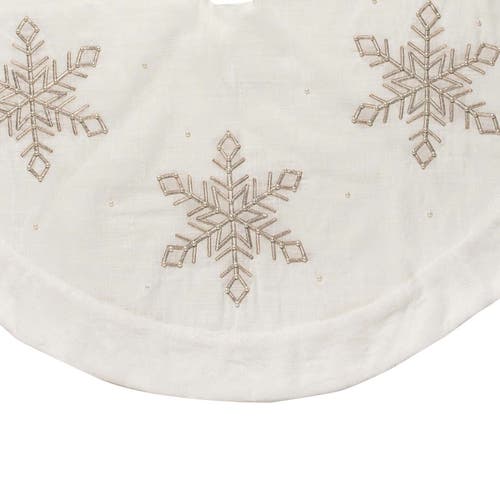 C & F Home C&f Home Champagne Snowflake Tree Skirt In White