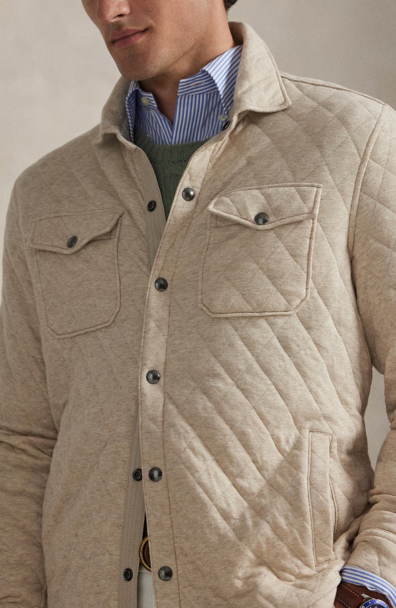 Polo Ralph Lauren Quilted Jersey Overshirt, Alternate, color, Expedition Dune Heather