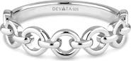 DEVATA Cable Link Ring in Rhodium Plated Sterling Silver