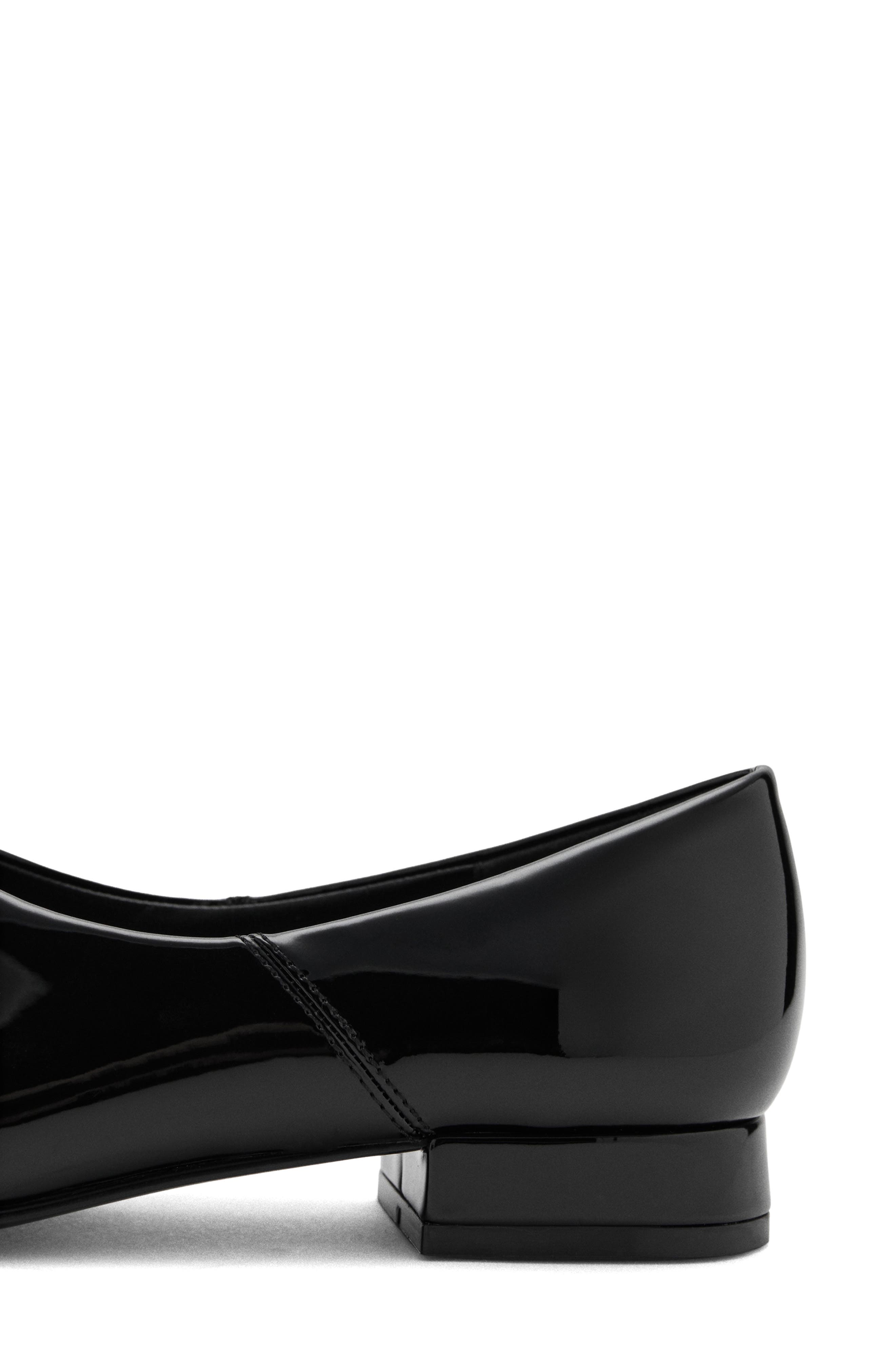 MANGO Patent Faux Leather Flat, Alternate, color, Black