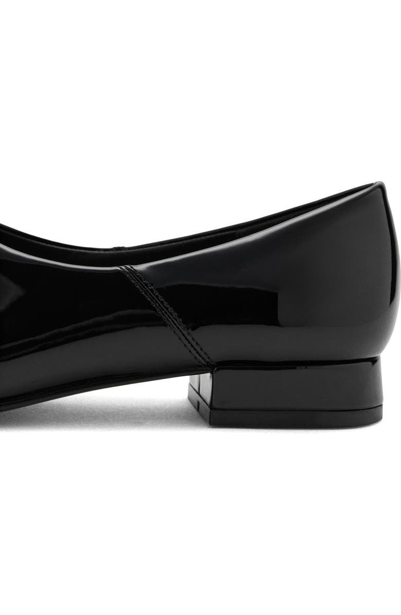 MANGO Patent Faux Leather Flat, Alternate, color, Black