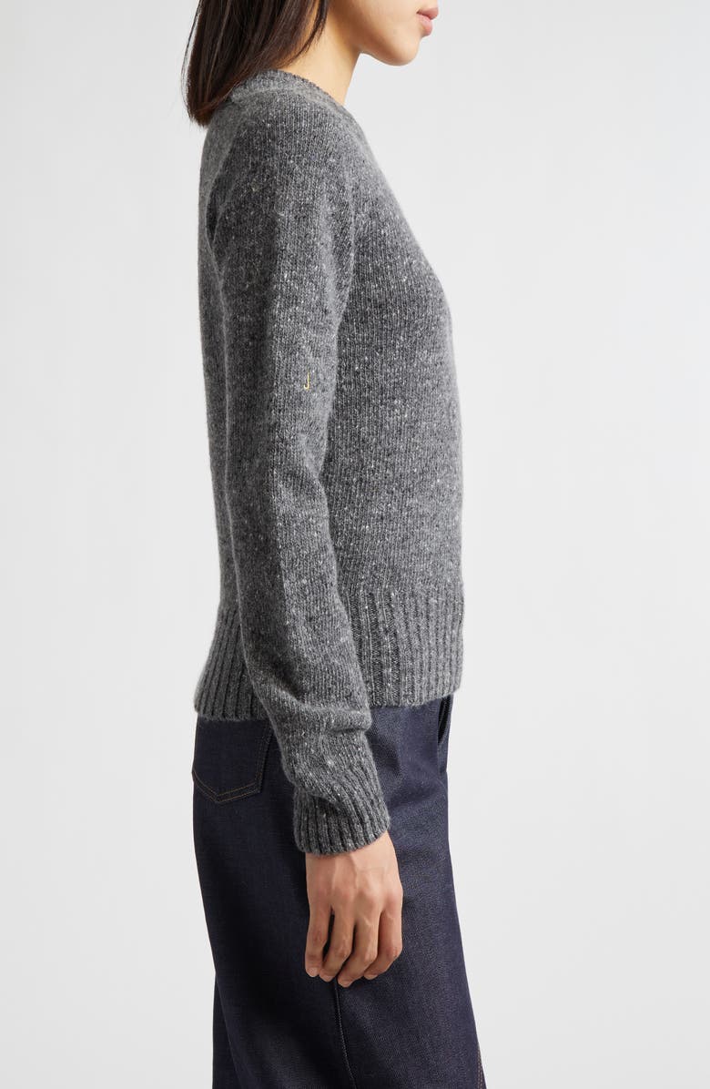 JW Anderson Monogram Embroidered Wool & Mohair Sweater, Alternate, color, Charcoal Melange