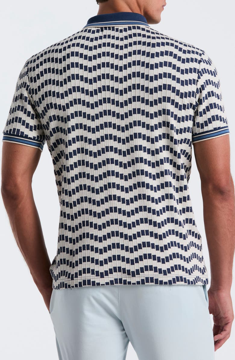 Original Penguin Tipped Textured Zigzag Jacquard Polo, Alternate, color, Birch