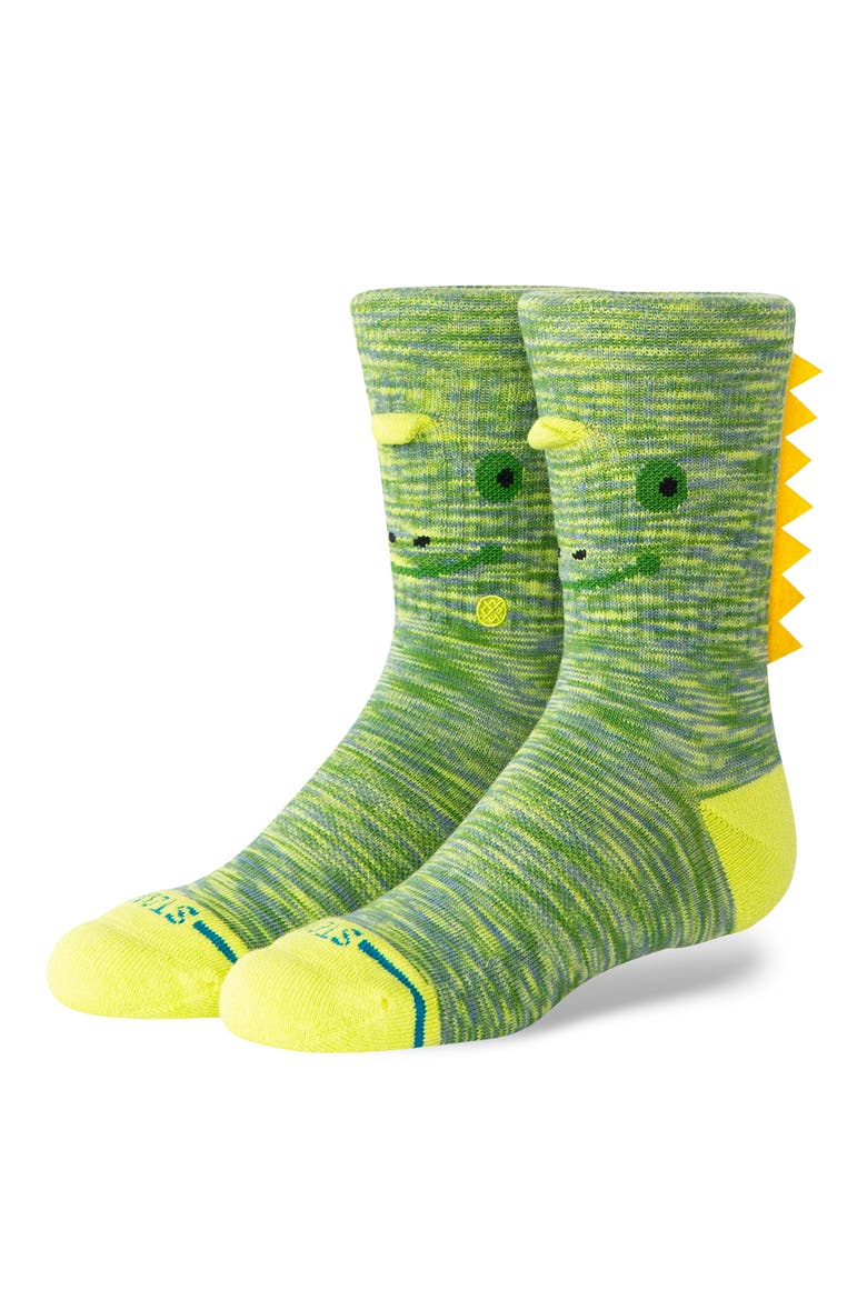 Kids' Spikey Quarter Socks, Alternate, color, GREEN