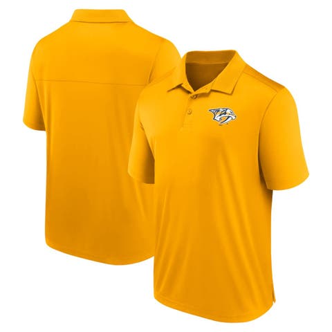Men's Fanatics Branded  Gold Nashville Predators Left Side Block Polo