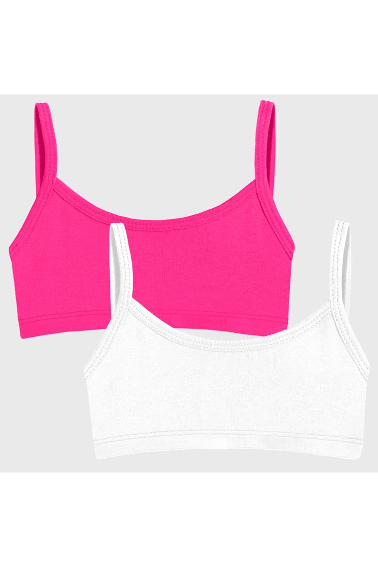 Soft 100% Cotton Training Bra, Main, color, Hot Pink/White