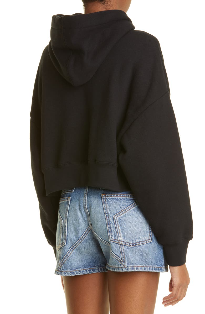 Palm Angels Embroidered Rainbow Crop Cotton Logo Hoodie, Alternate, color,