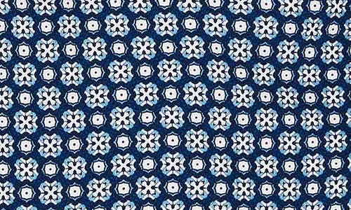David Donahue Regular Fit Geometric Print Cotton Dobby Dress Shirt In Blue