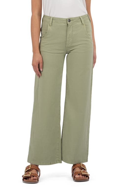 Kut From The Kloth Meg High Waist Ankle Wide Leg Jeans In Green