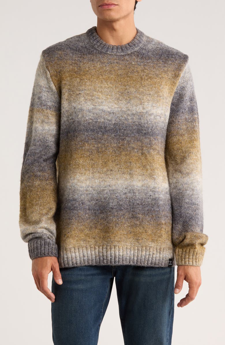 Lucky Brand Crewneck Ombré Sweater, Main, color, Stripe Beige