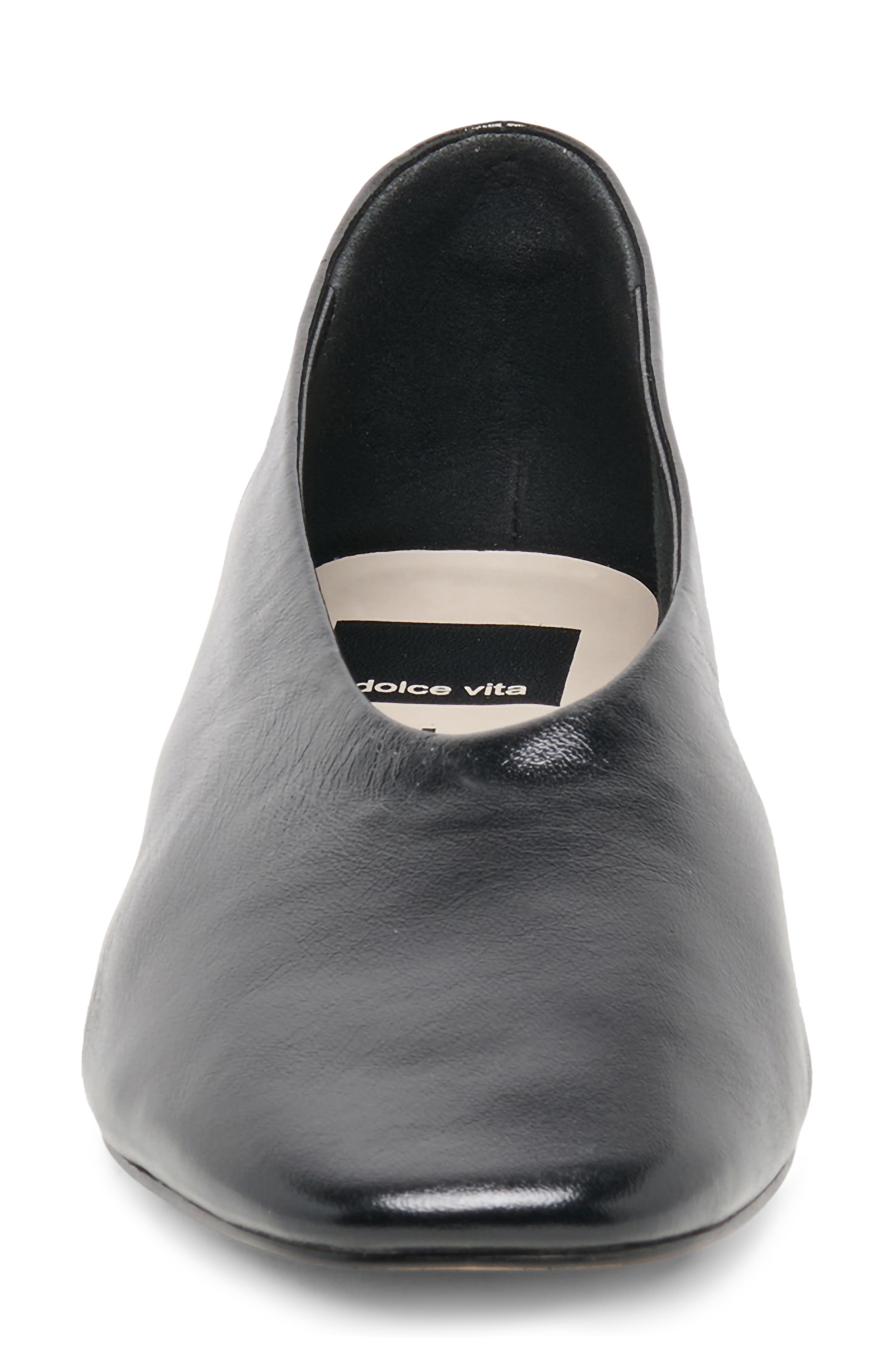 Andey Leather Flat, Alternate, color, BLACK LEATHER