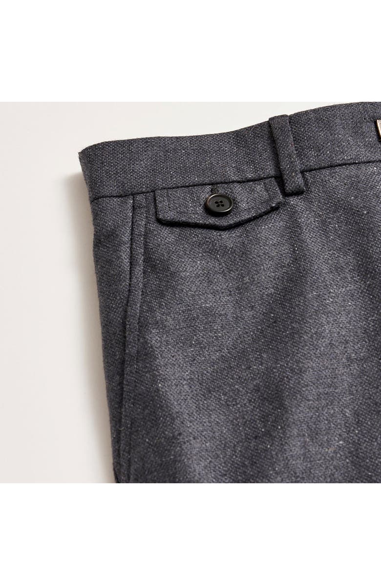 Billy Reid Flat Front Silk & Virgin Wool Dress Pants, Alternate, color, Charcoal