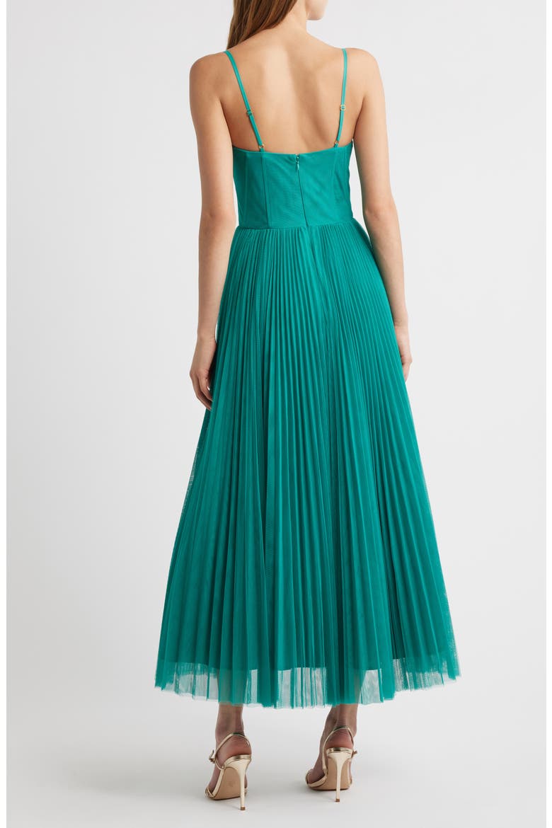Pleated Cocktail Dress, Alternate, color, TEAL