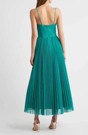 Plunge Neck Tiered Tulle Dress