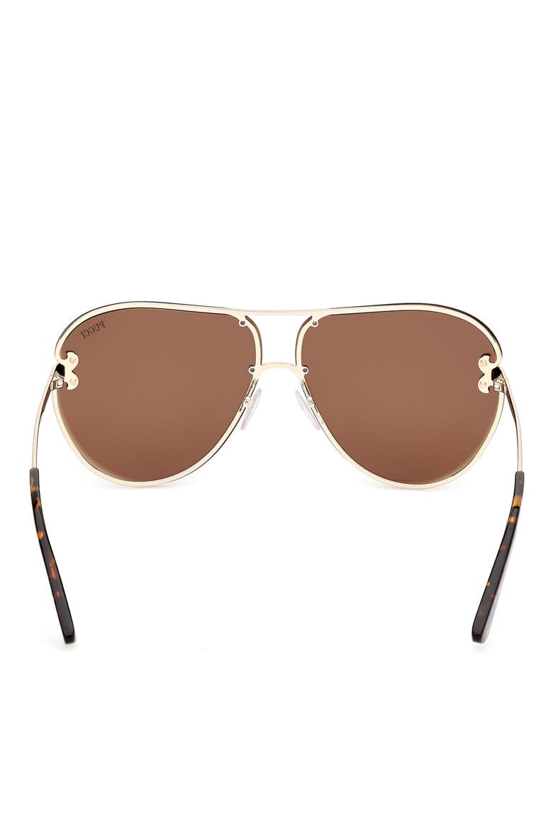 66mm Oversize Pilot Sunglasses, Alternate, color, GOLD / BROWN MIRROR